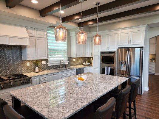 Complete Kitchen remodel with Cambria countertops and Custom Cabinets