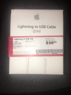 6.6' lightning cable for $20.99