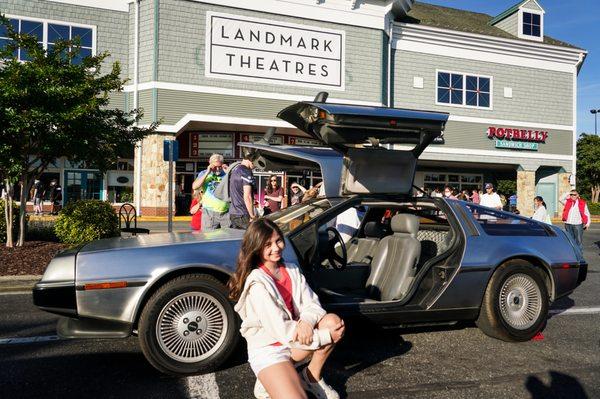 Opening Day for Landmark Theatres at Annapolis Harbour Center and look - there's a Delorean!