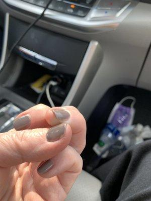 Gel nail polish didn't cover entire nail