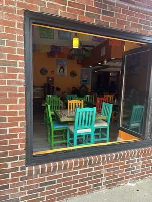 Big open windows feels like you're on a patio!