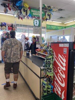 Clerk refusing to wear mask