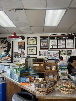 Front Counter and wall decor