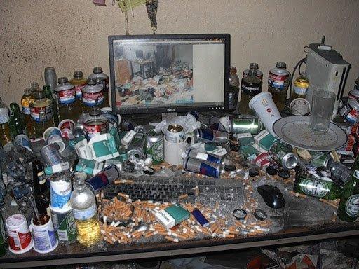 Wow, what a disgusting office. This would not pass a health inspection. How are these guys in business?????