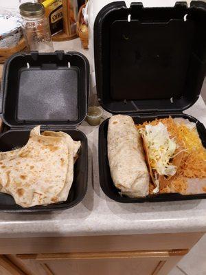 Drive-thru order-#2 Combo and Quesadilla