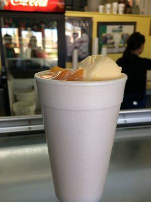 Mango y leche raspado