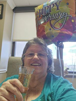 And, balloons!  Cheers to All Y'all  at Westside .. Everyone has been friendly and exceptionally caring for both of us.  THANK YOU