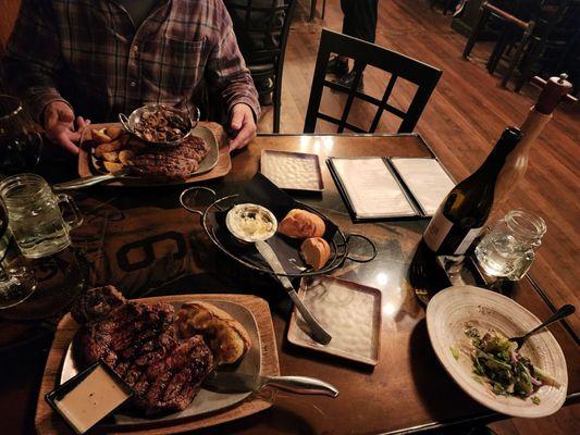 More food than any 2 people should consume in one sitting! (We have tons of steak left!)