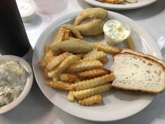 The fish are bite sized. This is a "four piece platter." Total rip off for the $13 it cost. Would not recommend. It didn't even taste good.