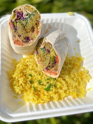 Falafel wrap w/ rice