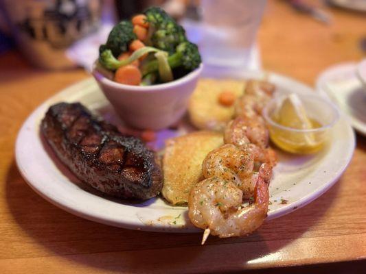 Sirloin and Shrimp combo