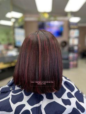 Color + Highlights @ Nails & Hair City