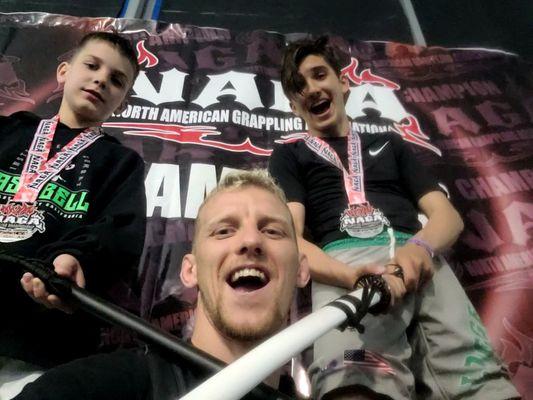 My son and one of my students that just won there first grappling tournament in Las Vegas