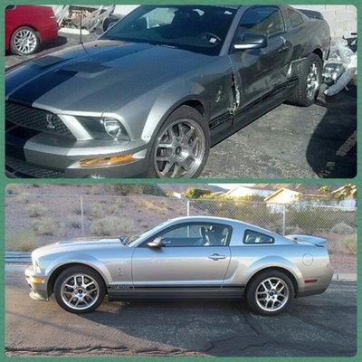 Shelby Mustang GT500, before and after.