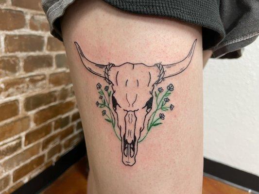 longhorn skull tattoo