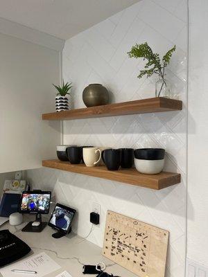 Floating shelf install.