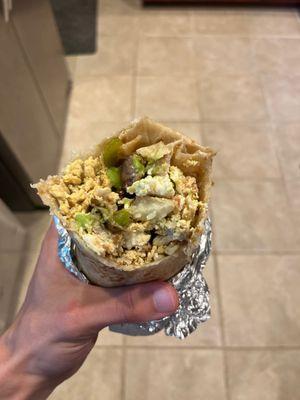 Steak breakfast burrito