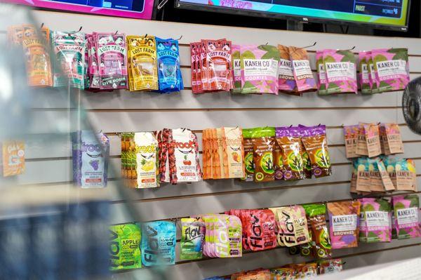 Huge selection of gummies and edibles.