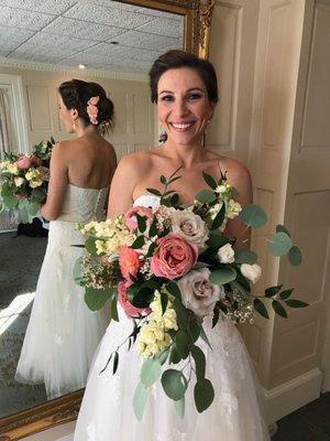 Photos of hair and makeup done by Liz and her team for our wedding.  So pleased!