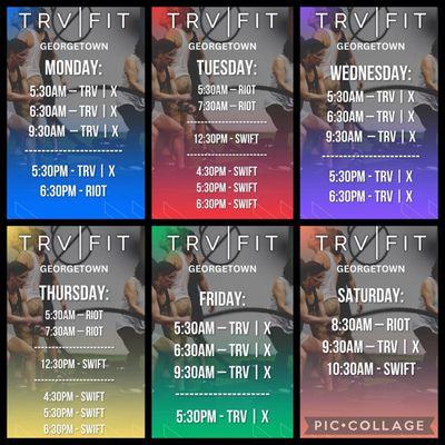 Weekly Class Schedule!