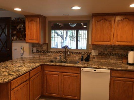 Recessed cans added in kitchen remodel