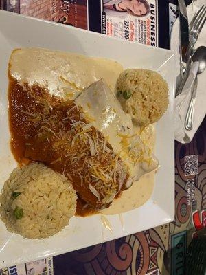 Louisiana seafood enchiladas double rice