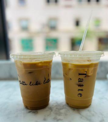 Iced chai latte and nitro cold brew