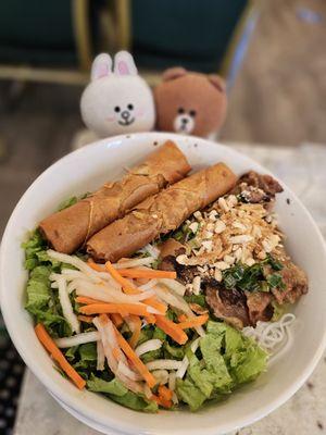 #75... vermicelli with BBQ pork and spring rolls... yummy!