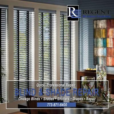 Blind repair Chicago by Regent Window Fashions.