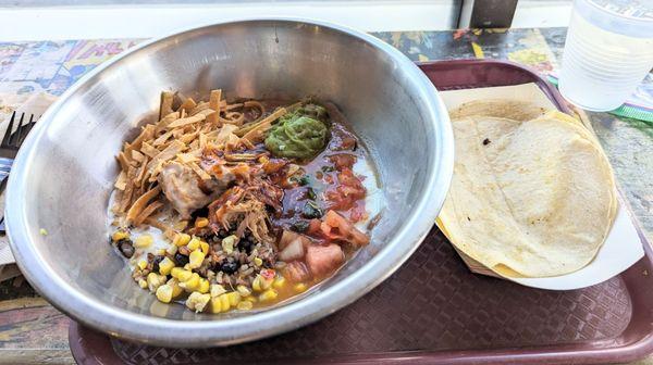 Pork Bowl with tortillas