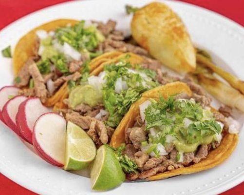 Carne asada mini tacos