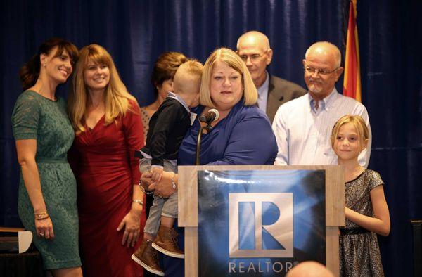 Sue Fluke (Goodyear Branch Manager) accepting 2013 President for the Arizona Association of REALTORS