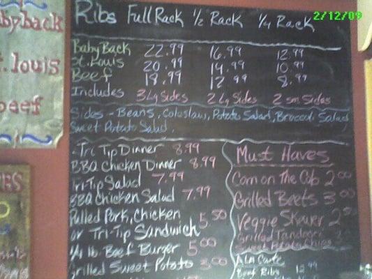 Menu board