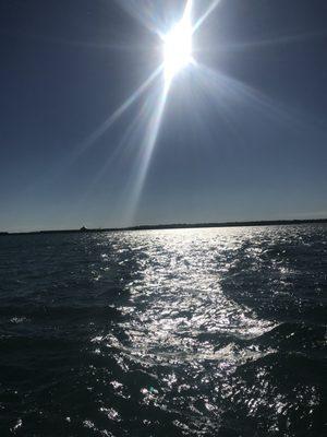 Miss Buffalo view heading out in the Lake Erie