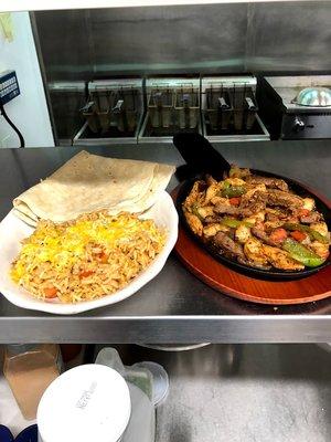 Chicken, Steak and Shrimp Fajitas