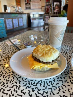 Sausage egg n cheese biscuit YES