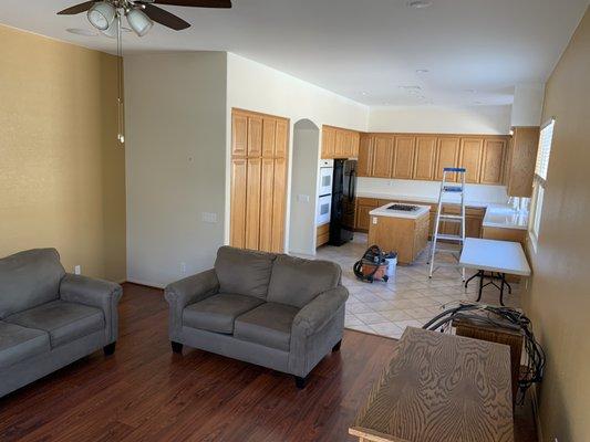 Kitchen and flooring before