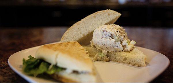 Our custom Chicken salad with special sauce, grapes and celery.