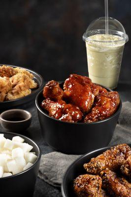 Wing flavors: Korean Sweet & Spicy, Galbi