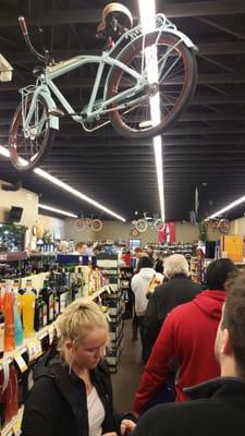 Busiest day I have ever seen at the liquor store. Parking lot is full, a line out the door to check out