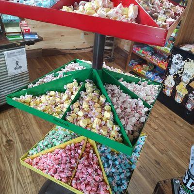 Delicious salt water taffy in the general store!