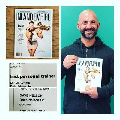 Honored to have made "Best Personal Trainer" in the city of Corona 2 years in a row!