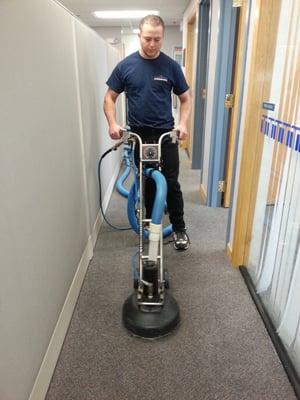 Commercial deep carpet steam cleaning