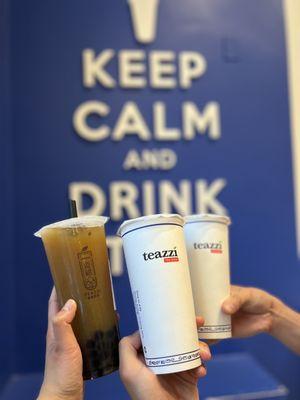 Honey Amber Oolong Milk Tea, Passion Fruit Orange Tea