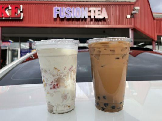 Thai Sweet Gruel and Black Milk Tea w boba