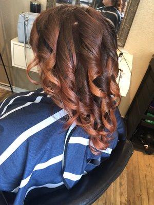 Red and Orange Balayage!