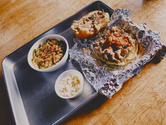 chicken and beans and a tiny bit of slaw