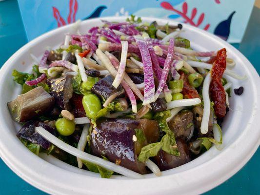 Miso Eggplant and Mushroom Poke Bowl