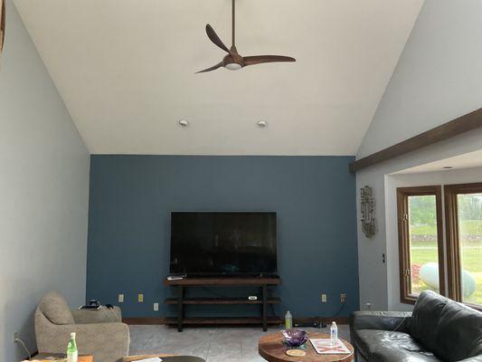 Fireplace sealed up,insulated,and returned to a flat wall surface.