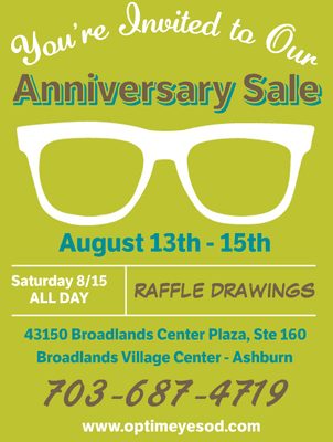 DON'T MISS OUR ANNIVERSARY SALE! AUGUST 13-15! RAFFLE DRAWINGS ON SATURDAY AUGUST 15! STOP BY!